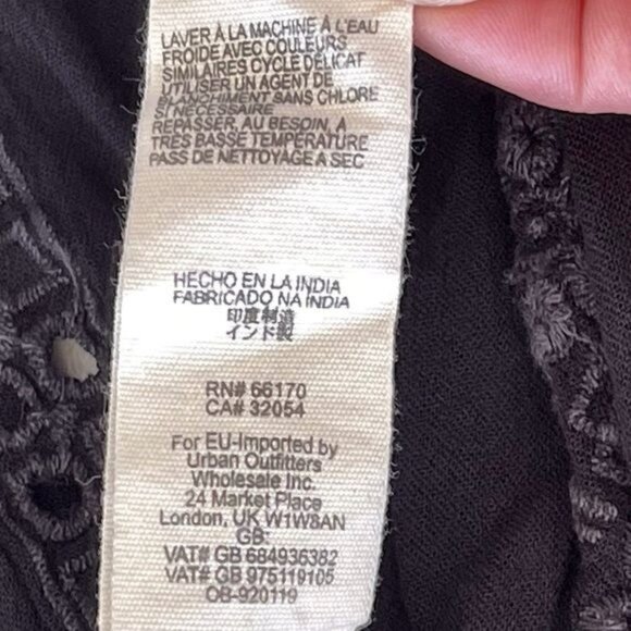 Free People Kiss Kiss Lace Inset Long Sleeve A-line Tunic Dress in Black XSmall - Picture 10 of 11